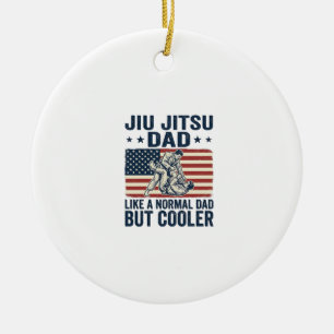 Jiu Jitsu Dad Vintage Flag Shirt Design_1 Ceramic Ornament