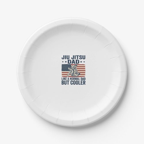 Jiu Jitsu Dad Vintage Flag Shirt Design_1 Paper Plates