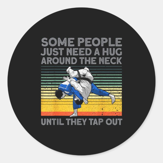 Jiu Jitsu Design For Men Women Kids Bjj Brazilian  Classic Round Sticker (Front)