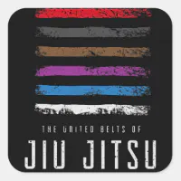 Jiu Jitsu BJJ Sloth Jiu Jitsu Blue Belt with Square Sticker, Zazzle