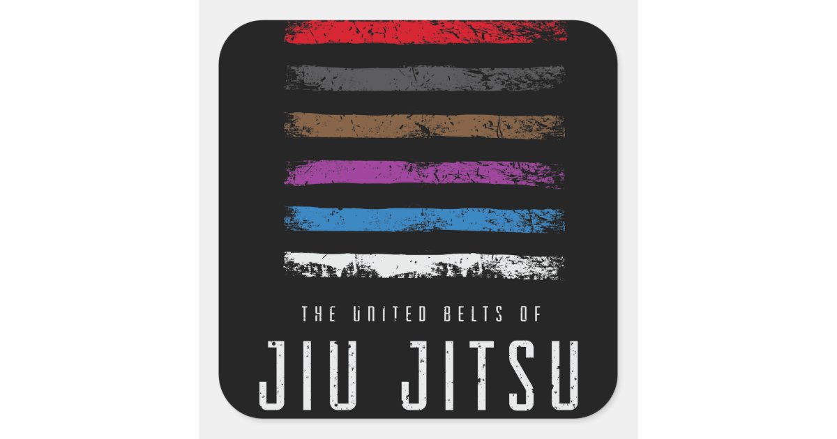 Jiu Jitsu BJJ Sloth Jiu Jitsu Blue Belt with Square Sticker, Zazzle