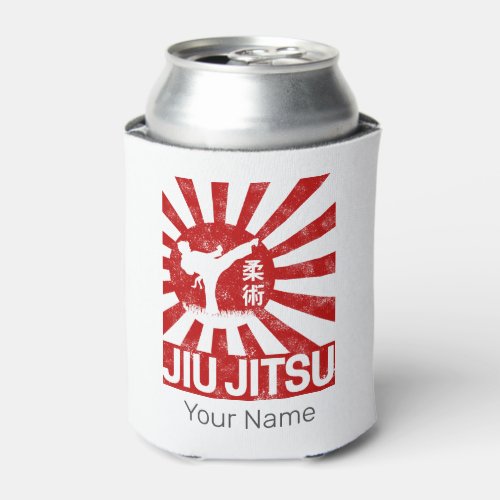 Jiu Jitsu Fighter Japanese Vintage Martial Arts Can Cooler