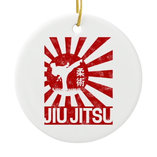 Jiu Jitsu Fighter Japanese Vintage Martial Arts Ceramic Ornament