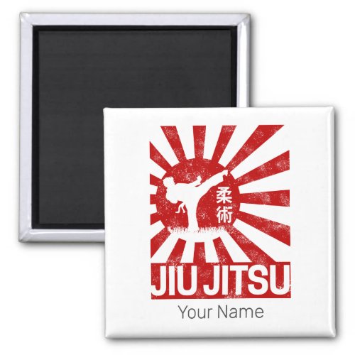 Jiu Jitsu Fighter Japanese Vintage Martial Arts Magnet