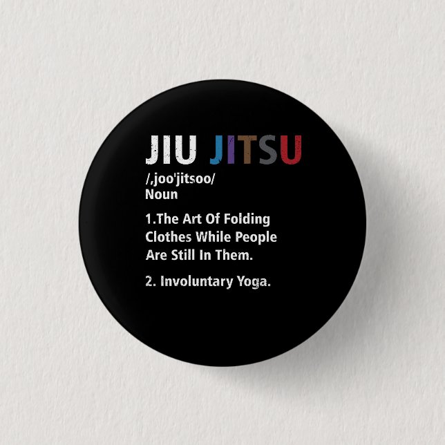 Jiu jitsu Funny Definition BJJ MMA Grappler Involu Button (Front)