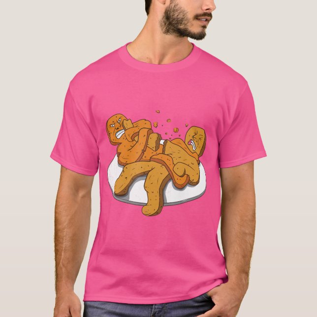 Jiu Jitsu Gingerbread In Armbar Skill Bjj Funny Gi T-Shirt (Front)