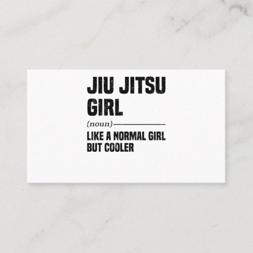 Jiu Jitsu Girl Brazilian Martial Arts Training Business Card