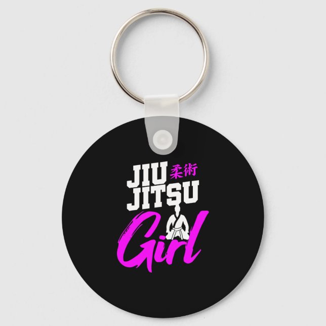 Jiu Jitsu Girl Brazilian Martial Arts Women Gift Keychain (Front)
