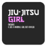 jiu-jitsu girl square sticker
