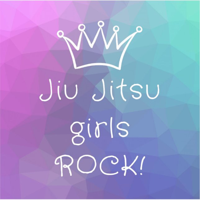 Jiu Jitsu Girls Rock!  Single 3x3" sticker  (Front)
