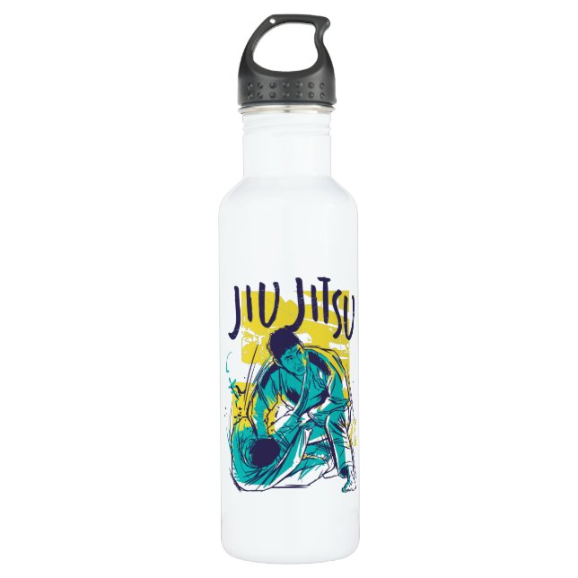 Jiu Jitsu Grunge Stainless Steel Water Bottle (Front)
