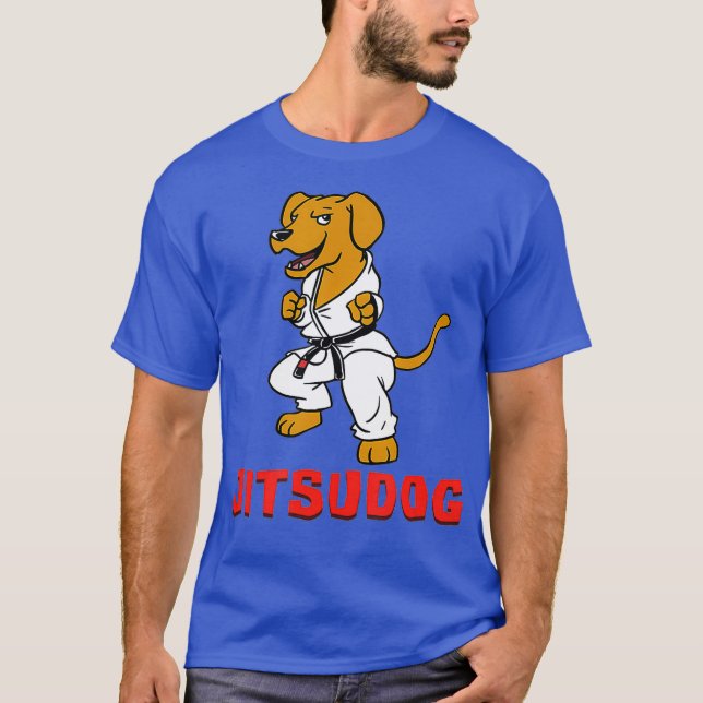 Jiu Jitsu Jitsudog Brazilian BJJ Training Dog T-Shirt (Front)