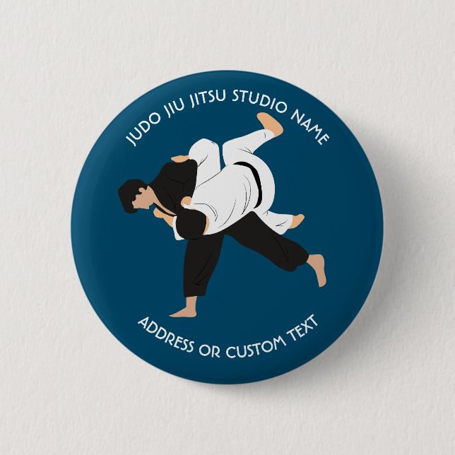 Jiu Jitsu Judo Martial Arts Studio Button (Front)