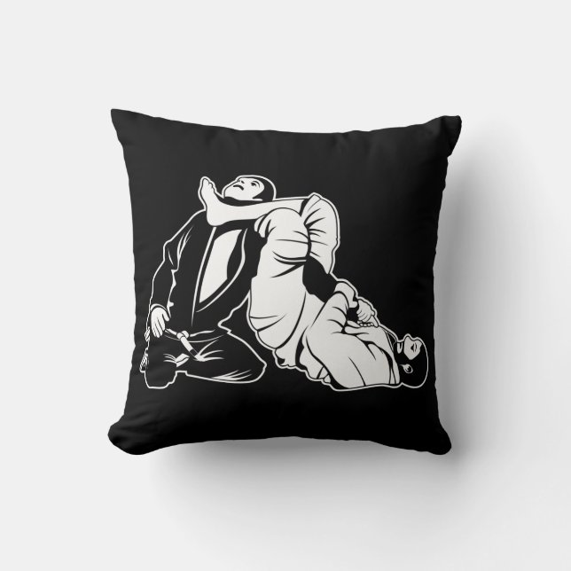 jiu jitsu martial art fighter fight vector throw pillow (Front)