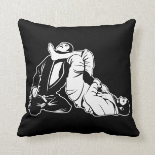 jiu jitsu martial art fighter fight vector throw pillow