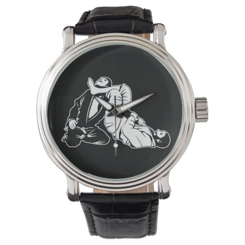 jiu jitsu martial art fighter fight vector watch