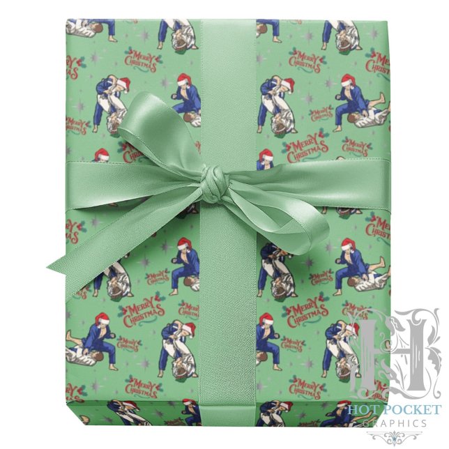 Jiu Jitsu Merry Christmas Gift Wrapping Paper (Creator Uploaded)