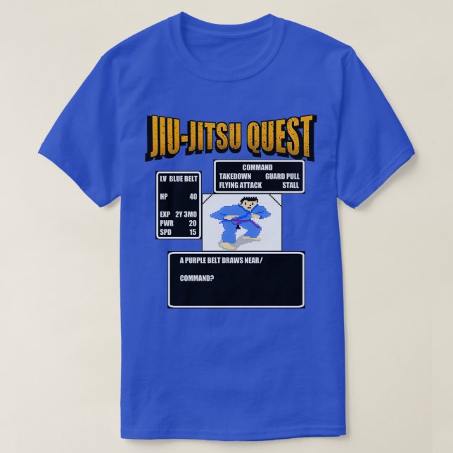 Jiu Jitsu Quest BJJ MMA Retro gaming T-Shirt (Design Front)