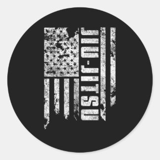 Jiu Jitsu 'S Bjj Usa Flag Bjj Gi Mma Classic Round Sticker
