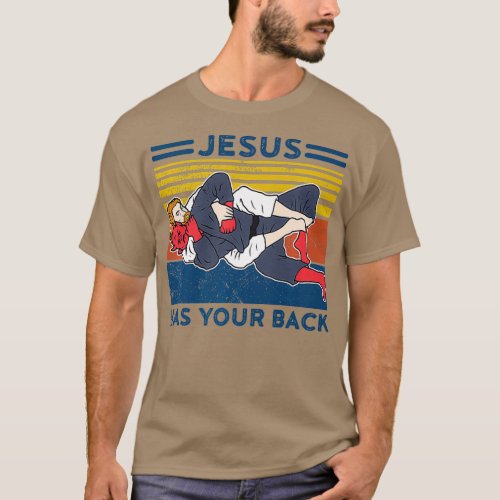 Jiu Jitsu s Jesus Has Your Back Mens BJJ MMA T_Shirt