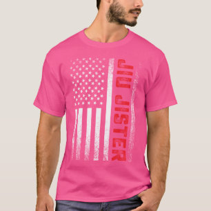 Jiu Jitsu Sister Us Flag Funny- Bjj  Mma Grappler  T-Shirt