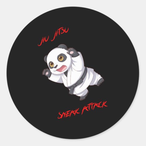 Jiu Jitsu Sneak Attack Panda Classic Round Sticker