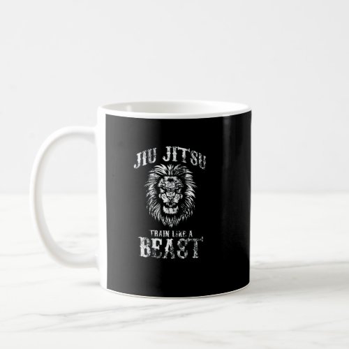 Jiu Jitsu Train Like a Beast BJJ Distressed Coffee Mug