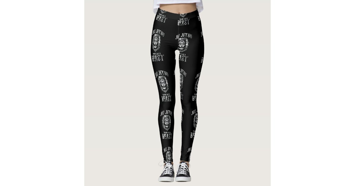 Jiu Jitsu Train Like a Beast BJJ Distressed Leggings