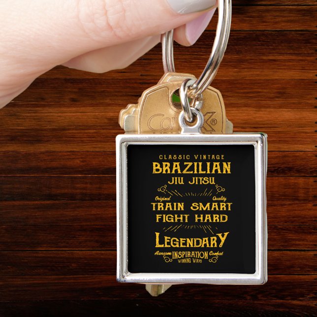 Jiu Jitsu Train Smart Keychain (Personalized Jiu Jitsu Key Ring.)
