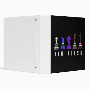 jiu jitsu training   chess, gift  bjj with text. 3 ring binder