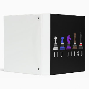 jiu jitsu training   chess, gift  bjj with text. 3 ring binder