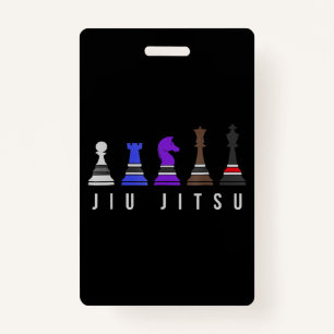 jiu jitsu training chess, gift bjj with text. badge