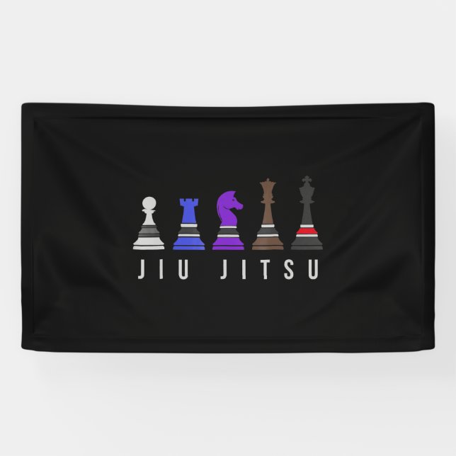 jiu jitsu training   chess, gift  bjj with text. banner (Horizontal)