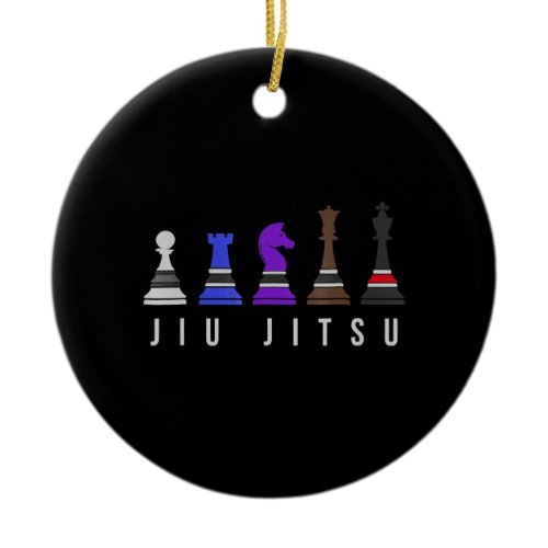 jiu jitsu training   chess, gift  bjj with text. ceramic ornament