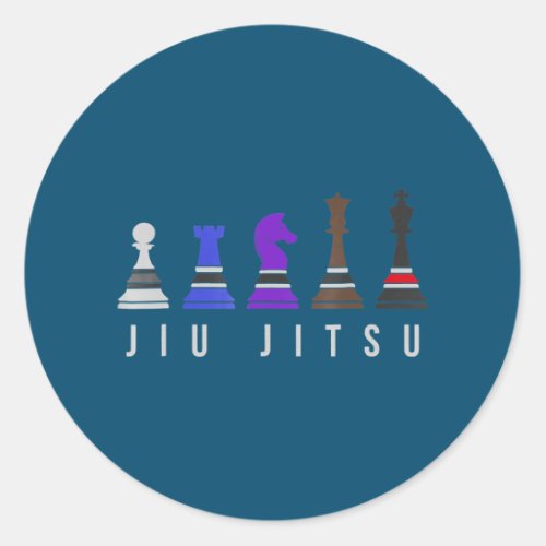 jiu jitsu training   chess gift  bjj with text classic round sticker