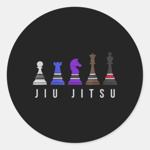 jiu jitsu training   chess gift  bjj with text classic round sticker