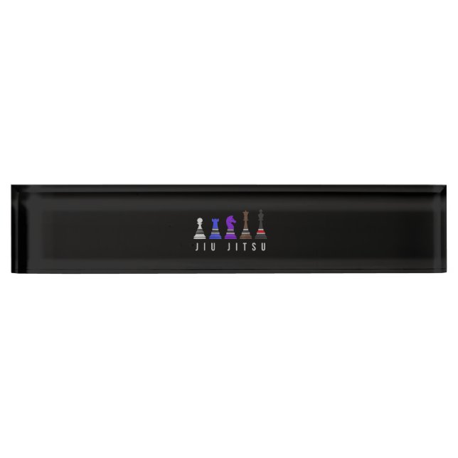jiu jitsu training   chess, gift  bjj with text. desk name plate (Front)