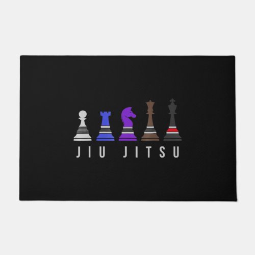 jiu jitsu training   chess gift  bjj with text doormat