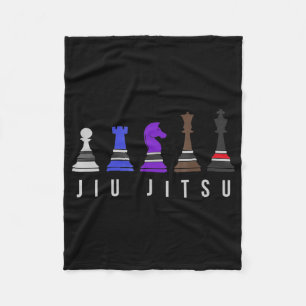jiu jitsu training chess, gift bjj with text. fleece blanket