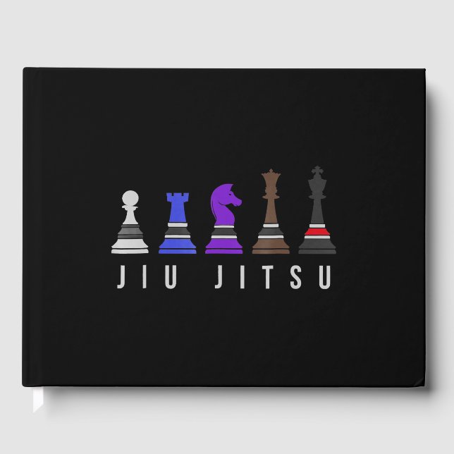 jiu jitsu training   chess, gift  bjj with text. guest book (Front)