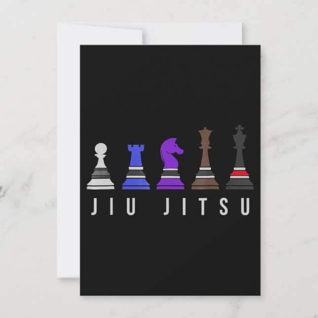 jiu jitsu training   chess, gift  bjj with text. invitation (Front)