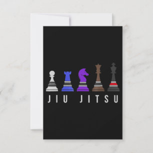 jiu jitsu training chess, gift bjj with text. invitation