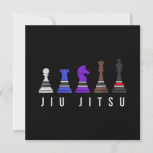 jiu jitsu training chess, gift bjj with text. invitation