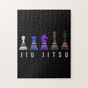 jiu jitsu training chess, gift bjj with text. jigsaw puzzle