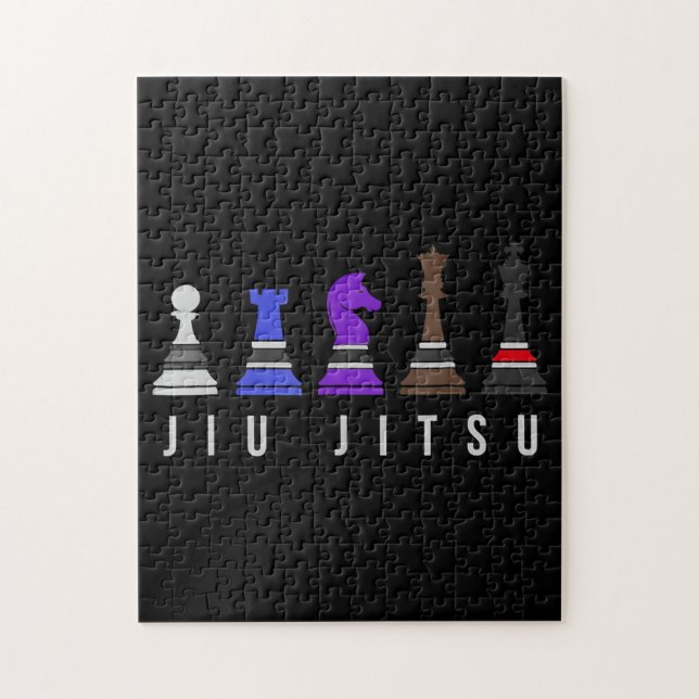 jiu jitsu training   chess, gift  bjj with text. jigsaw puzzle (Vertical)
