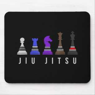 jiu jitsu training   chess, gift  bjj with text. mouse pad