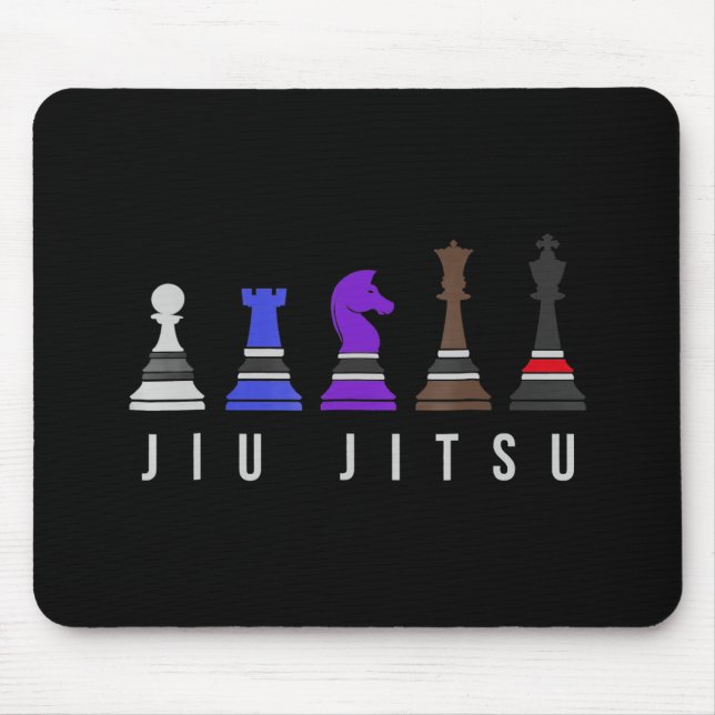 jiu jitsu training   chess, gift  bjj with text. mouse pad (Front)