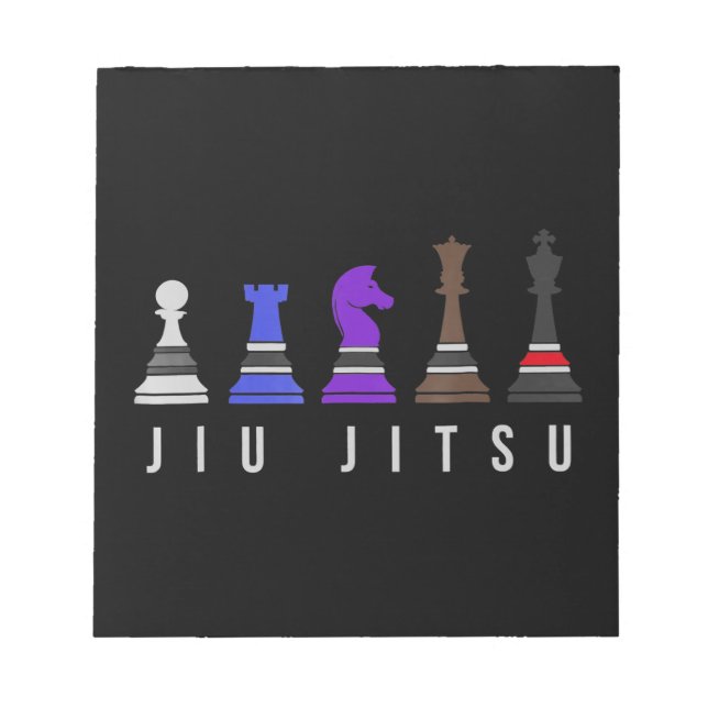 jiu jitsu training   chess, gift  bjj with text. notepad (Front)