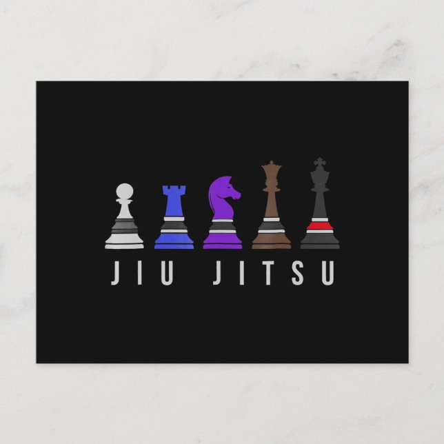 jiu jitsu training   chess, gift  bjj with text. postcard (Front)