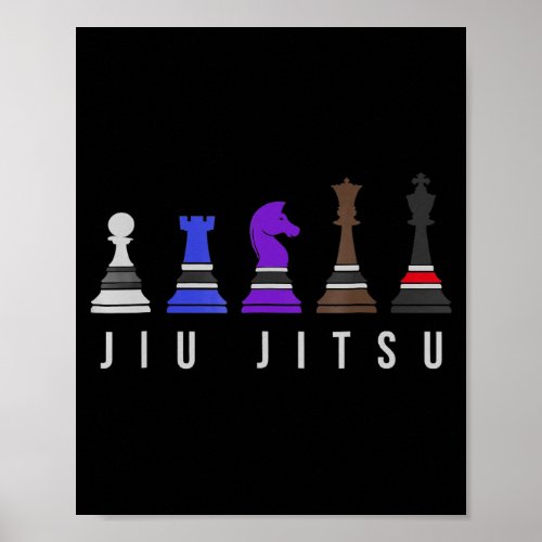 jiu jitsu training   chess gift  bjj with text poster